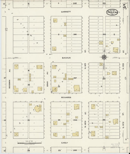 Sanborn Fire Insurance Map from Paducah, Cottle County, Texas (1921), Sheet #0005 - Complete Map Set gallery image, historic Sanborn map, vintage wall art, Texas Texas