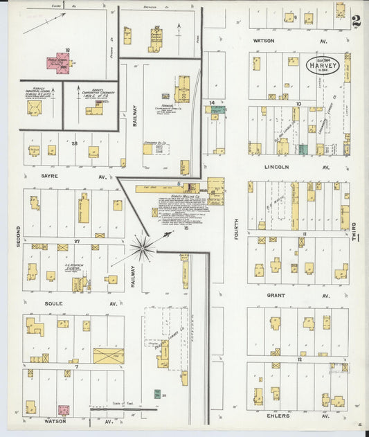 Sanborn Fire Insurance Map from Harvey, Wells County, North Dakota (1904), Sheet #0002 - Historic Sanborn Fire Insurance Map Print, vintage old map wall art, antique decor, genealogy gift, North Dakota North Dakota map