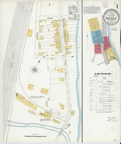 Sanborn Fire Insurance Map from Marysville, Perry County, Pennsylvania (1905), Sheet #0001 - Complete Map Set gallery image, historic Sanborn map, vintage wall art, Pennsylvania Pennsylvania