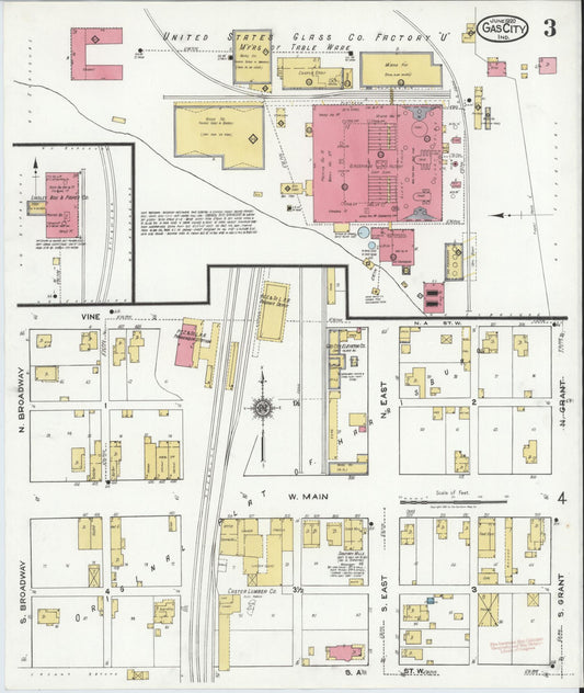 Sanborn Fire Insurance Map from Gas City, Grant County, Indiana (1920), Sheet #0003 - Historic Sanborn Fire Insurance Map Print, vintage old map wall art, antique decor, genealogy gift, Indiana Indiana map