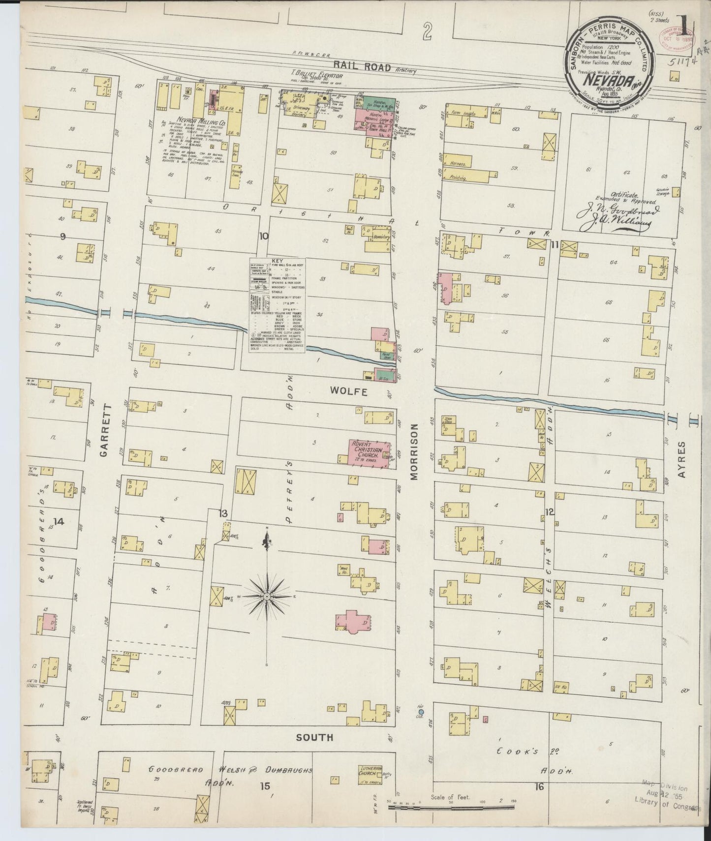 Sanborn Fire Insurance Map from Nevada, Wyandot County, Ohio. (1895) – Historic Sanborn Fire Insurance Map Print