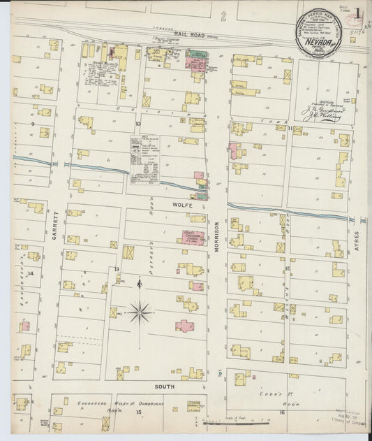 Sanborn Fire Insurance Map from Nevada, Wyandot County, Ohio. (1895) – Historic Sanborn Fire Insurance Map Print