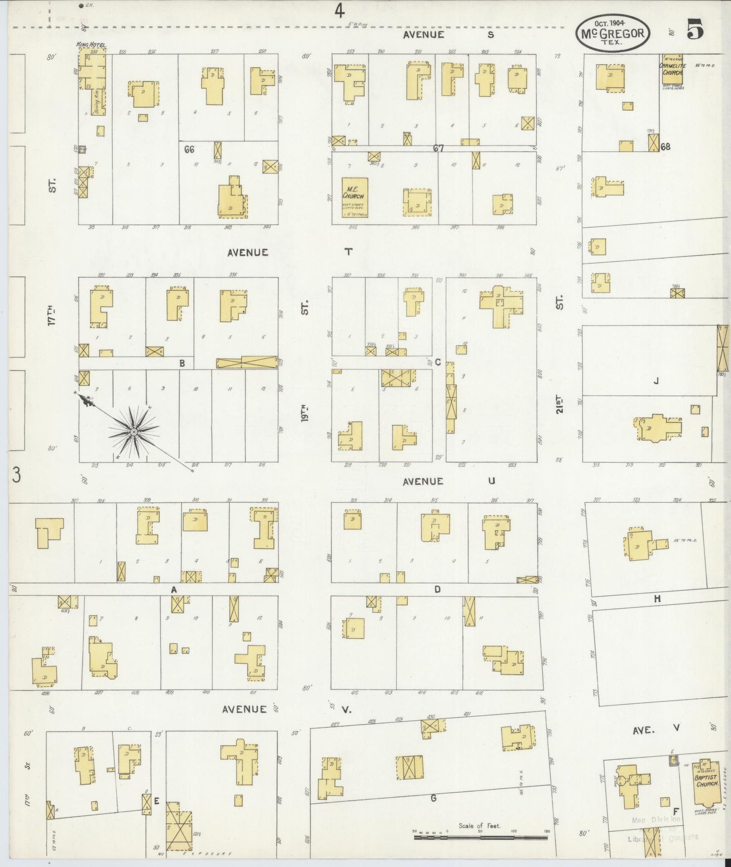 Sanborn Fire Insurance Map from McGregor, McLennan County, Texas (1904), Sheet #0005 - Historic Sanborn Fire Insurance Map Print, vintage old map wall art, antique decor, genealogy gift, Texas Texas map