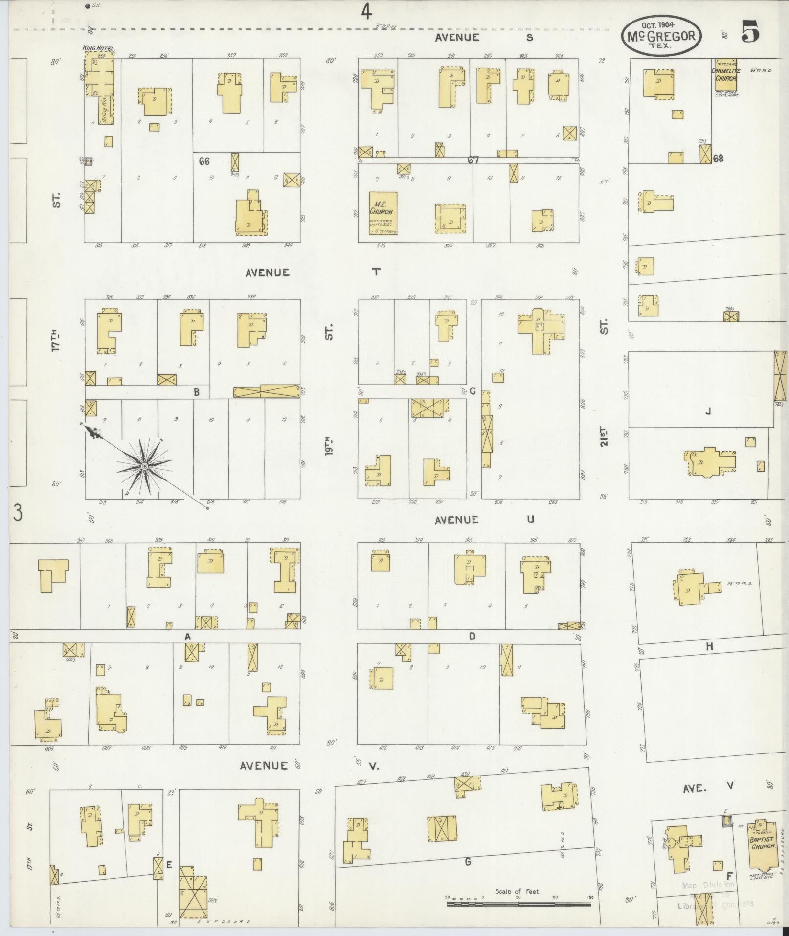 Sanborn Fire Insurance Map from McGregor, McLennan County, Texas (1904), Sheet #0005 - Historic Sanborn Fire Insurance Map Print, vintage old map wall art, antique decor, genealogy gift, Texas Texas map