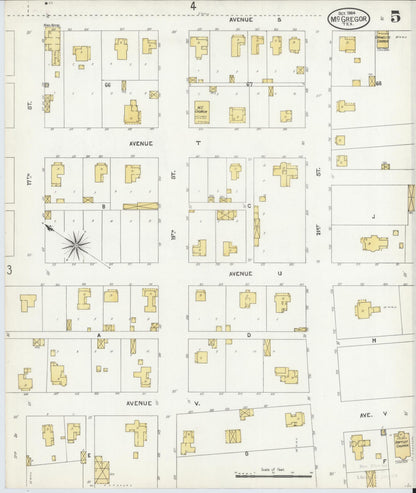 Sanborn Fire Insurance Map from McGregor, McLennan County, Texas (1904), Sheet #0005 - Historic Sanborn Fire Insurance Map Print, vintage old map wall art, antique decor, genealogy gift, Texas Texas map