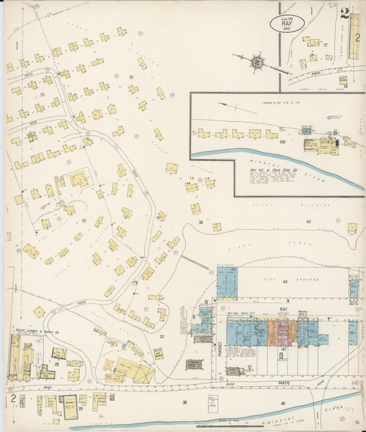 Sanborn Fire Insurance Map from Ray, Pinal County, Arizona (1915), Sheet #0002 - Historic Sanborn Fire Insurance Map Print, vintage old map wall art, antique decor, genealogy gift, Arizona Arizona map