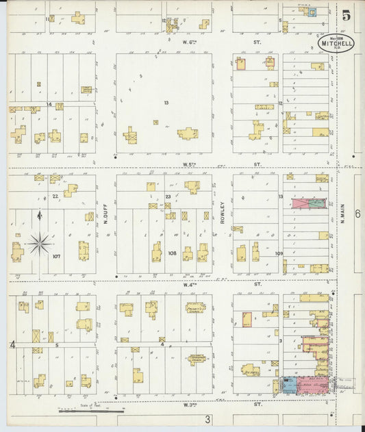Sanborn Fire Insurance Map from Mitchell, Davison County, South Dakota (1898), Sheet #0005 - Historic Sanborn Fire Insurance Map Print, vintage old map wall art, antique decor, genealogy gift, South Dakota South Dakota map