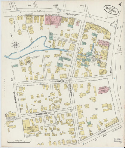 Sanborn Fire Insurance Map from Malden, Middlesex County, Massachusetts (1887), Sheet #0004 - Complete Map Set gallery image, historic Sanborn map, vintage wall art, Massachusetts Massachusetts