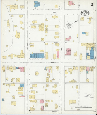 Sanborn Fire Insurance Map from Milford, Pike County, Pennsylvania (1905), Sheet #0002 - Complete Map Set gallery image, historic Sanborn map, vintage wall art, Pennsylvania Pennsylvania