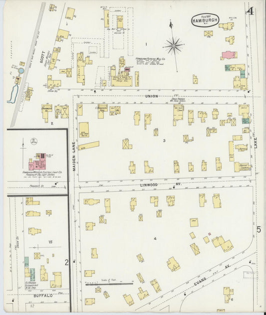 Sanborn Fire Insurance Map from Hamburg, Erie County, New York (1897), Sheet #0004 - Historic Sanborn Fire Insurance Map Print, vintage old map wall art, antique decor, genealogy gift, New York New York map