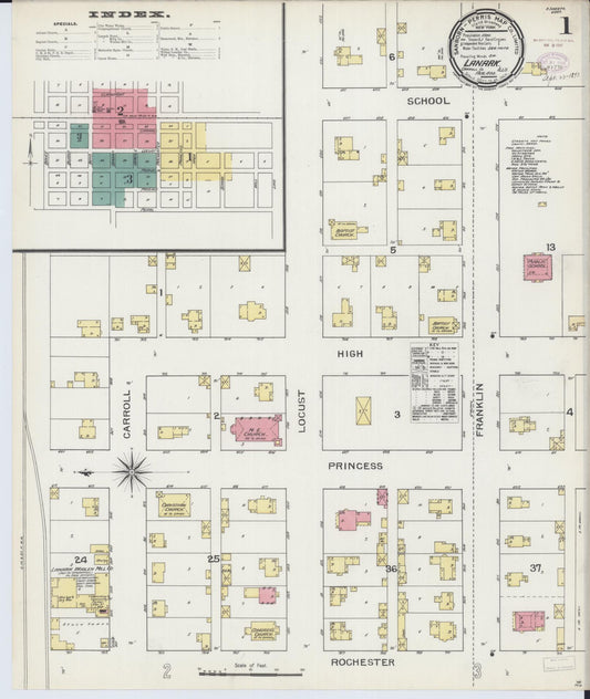 Sanborn Fire Insurance Map from Lanark, Carroll County, Illinois (1893), Sheet #0001 - Complete Map Set gallery image, historic Sanborn map, vintage wall art, Illinois Illinois