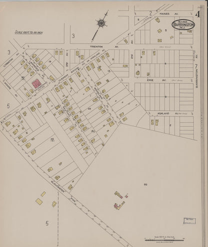 Sanborn Fire Insurance Map from Barrington, Camden County, New Jersey (1922), Sheet #0004 - Complete Map Set gallery image, historic Sanborn map, vintage wall art, New Jersey New Jersey