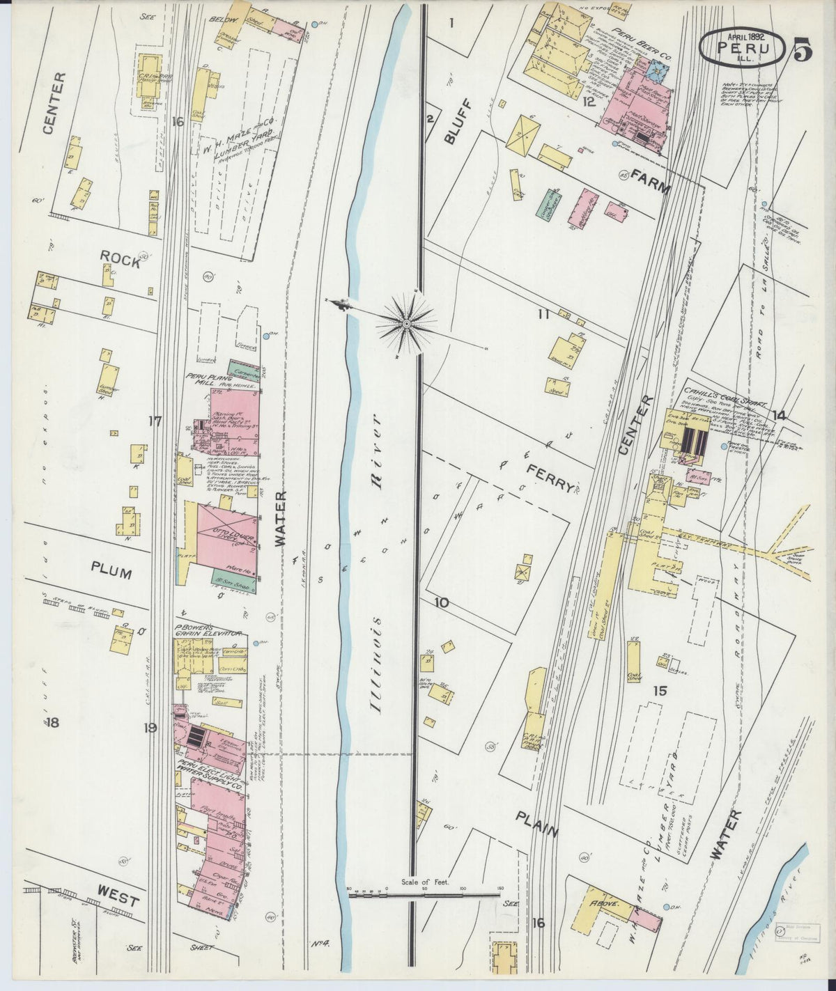 Sanborn Fire Insurance Map from Peru, La Salle County, Illinois (1892), Sheet #0005 - Complete Map Set gallery image, historic Sanborn map, vintage wall art, Illinois Illinois