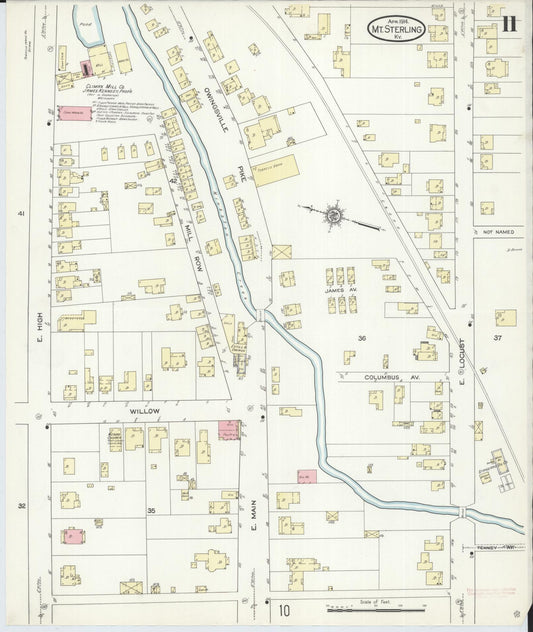 Sanborn Fire Insurance Map from Mount Sterling, Montgomery County, Kentucky (1914), Sheet #0011 - Historic Sanborn Fire Insurance Map Print, vintage old map wall art, antique decor, genealogy gift, Kentucky Kentucky map