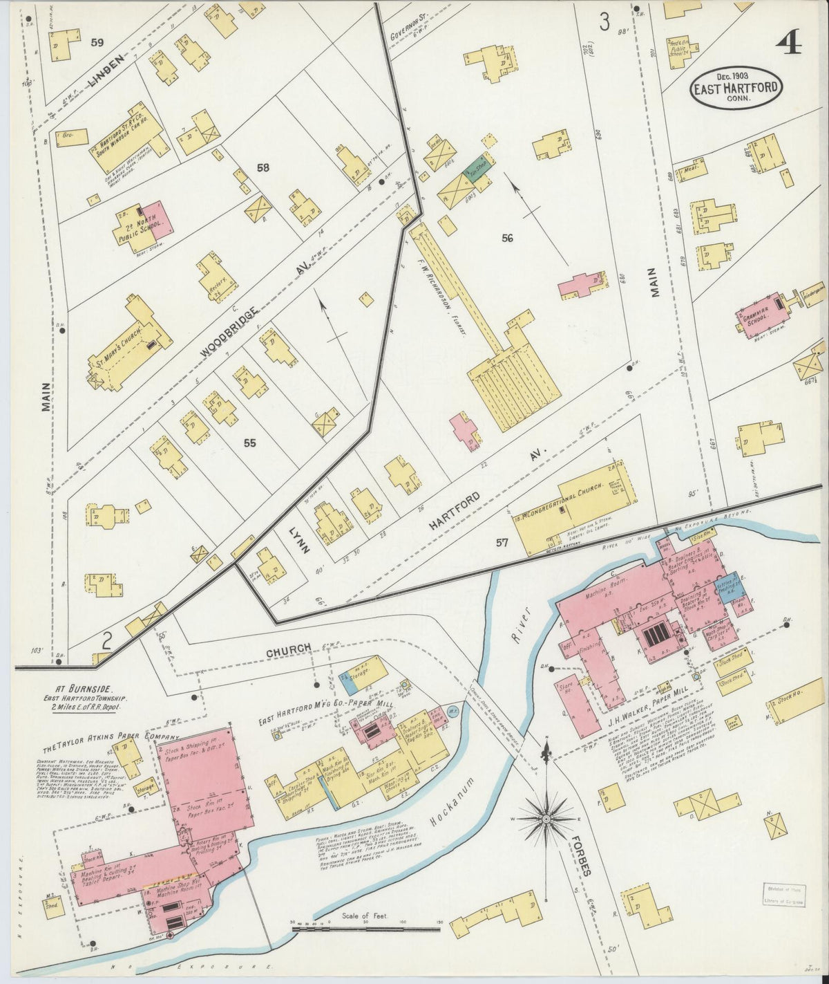 Sanborn Fire Insurance Map from East Hartford, Hartford County, Connecticut (1903), Sheet #0004 - Complete Map Set gallery image, historic Sanborn map, vintage wall art, Connecticut Connecticut
