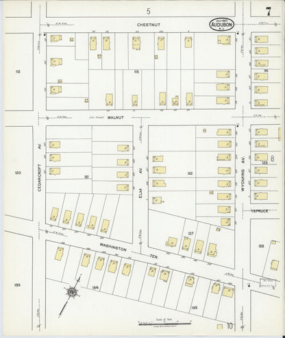 Sanborn Fire Insurance Map from Audubon, Camden County, New Jersey (1920), Sheet #0007 - Complete Map Set gallery image, historic Sanborn map, vintage wall art, New Jersey New Jersey