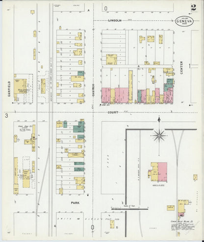 Sanborn Fire Insurance Map from Geneva, Fillmore County, Nebraska (1902), Sheet #0002 - Complete Map Set gallery image, historic Sanborn map, vintage wall art, Nebraska Nebraska