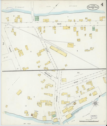Sanborn Fire Insurance Map from Presque Isle, Aroostook County, Maine (1898), Sheet #0004 - Complete Map Set gallery image, historic Sanborn map, vintage wall art, Maine Maine