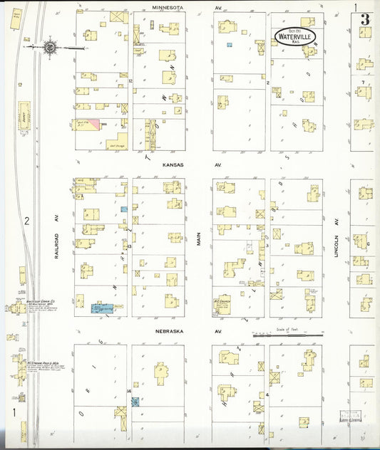 Sanborn Fire Insurance Map from Waterville, Marshall County, Kansas (1911), Sheet #0003 - Historic Sanborn Fire Insurance Map Print, vintage old map wall art, antique decor, genealogy gift, Kansas Kansas map