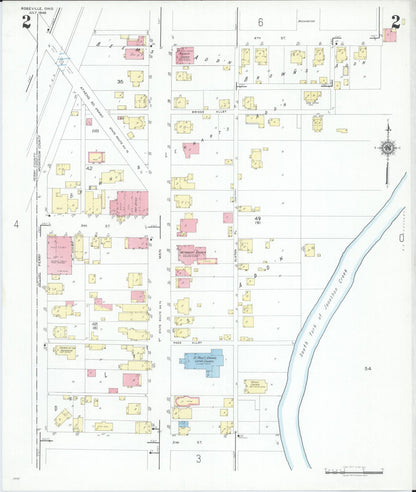 Sanborn Fire Insurance Map from Roseville, Perry And Muskingum Counties, Ohio (1946), Sheet #0002 - Historic Sanborn Fire Insurance Map Print, vintage old map wall art, antique decor, genealogy gift, Ohio Ohio map