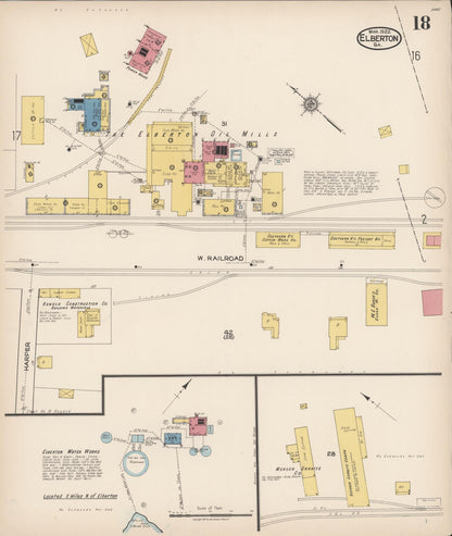 Sanborn Fire Insurance Map from Elberton, Elbert County, Georgia (1922), Sheet #0018 - Complete Map Set gallery image, historic Sanborn map, vintage wall art, Georgia Georgia