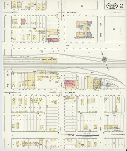 Sanborn Fire Insurance Map from Kenova, Wayne County, West Virginia (1921), Sheet #0002 - Complete Map Set gallery image, historic Sanborn map, vintage wall art, West Virginia West Virginia