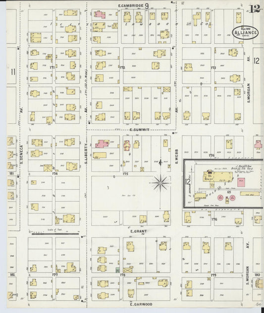 Sanborn Fire Insurance Map from Alliance, Stark County, Ohio (1898), Sheet #0012 - Historic Sanborn Fire Insurance Map Print, vintage old map wall art, antique decor, genealogy gift, Ohio Ohio map
