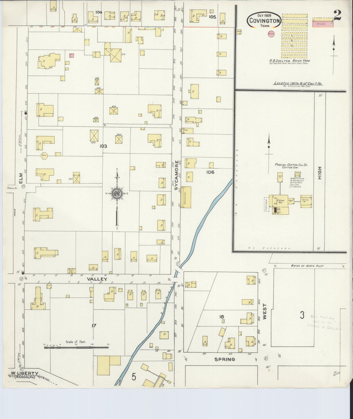 Sanborn Fire Insurance Map from Covington, Tipton County, Tennessee (1909), Sheet #0002 - Complete Map Set gallery image, historic Sanborn map, vintage wall art, Tennessee Tennessee