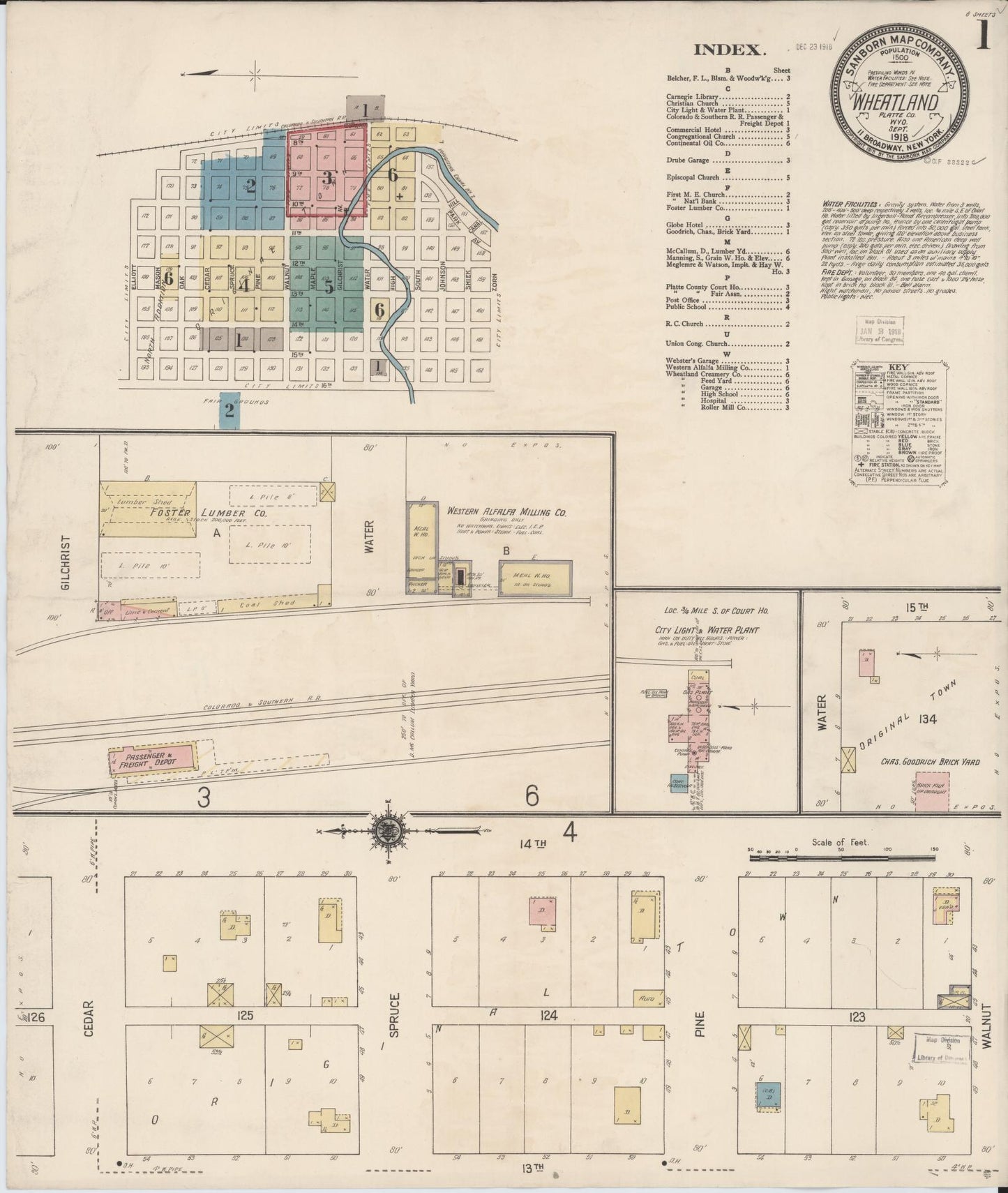 Sanborn Fire Insurance Map from Wheatland, Platte County, Wyoming. (1918) – Historic Sanborn Fire Insurance Map Print