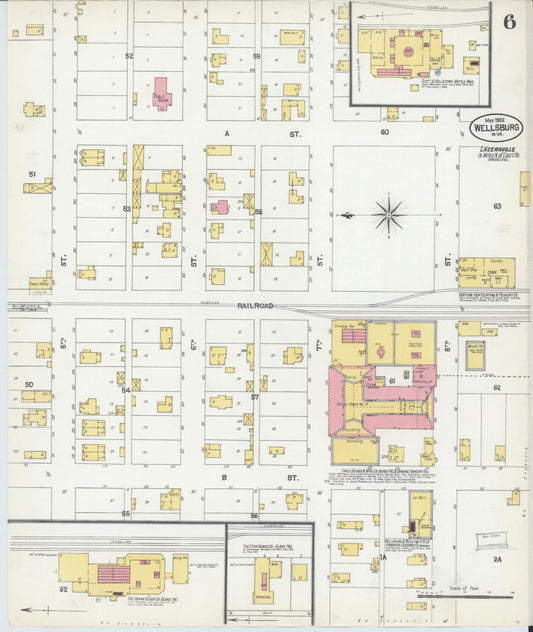 Sanborn Fire Insurance Map from Wellsburg, Brooke County, West Virginia (1902), Sheet #0006 - Historic Sanborn Fire Insurance Map Print, vintage old map wall art, antique decor, genealogy gift, West Virginia West Virginia map