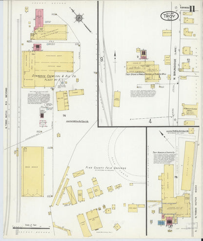 Sanborn Fire Insurance Map from Troy, Pike County, Alabama (1916), Sheet #0011 - Complete Map Set gallery image, historic Sanborn map, vintage wall art, Alabama Alabama