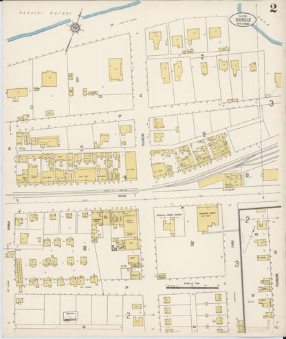 Sanborn Fire Insurance Map from Kahului, Maui County, Hawaii (1914), Sheet #0002 - Complete Map Set gallery image, historic Sanborn map, vintage wall art, Hawaii Hawaii