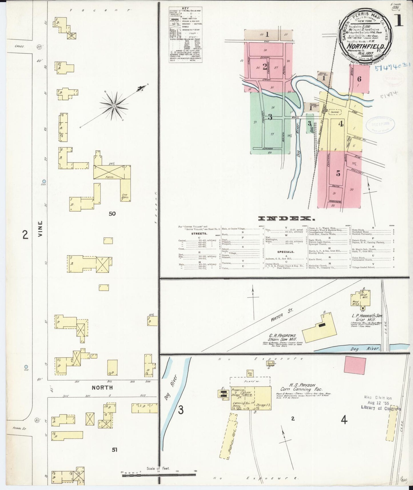 Sanborn Fire Insurance Map from Northfield, Washington County, Vermont. (1897) – Historic Sanborn Fire Insurance Map Print