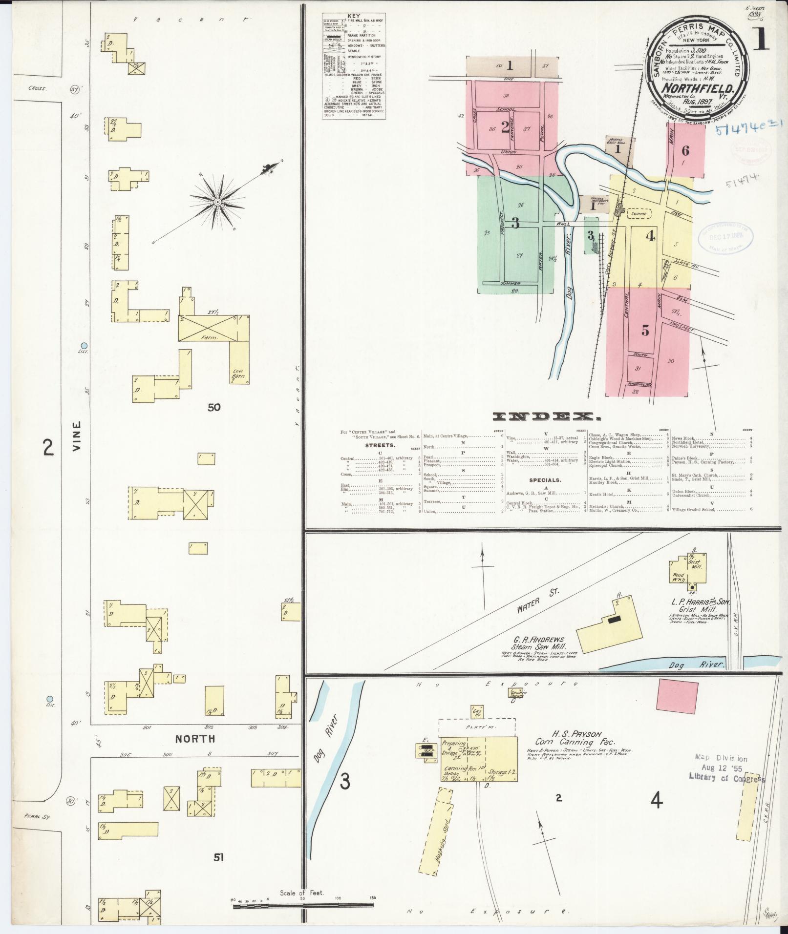 Sanborn Fire Insurance Map from Northfield, Washington County, Vermont. (1897) – Historic Sanborn Fire Insurance Map Print