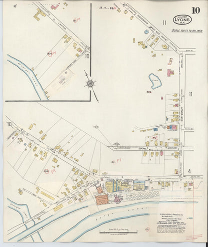Sanborn Fire Insurance Map from Lyons, Wayne County, New York (1949), Sheet #0010 - Historic Sanborn Fire Insurance Map Print, vintage old map wall art, antique decor, genealogy gift, New York New York map