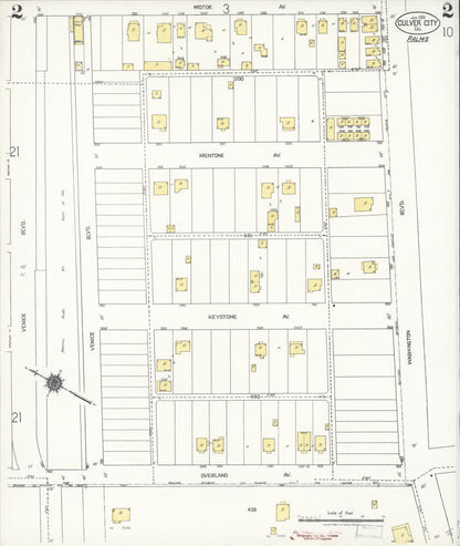 Sanborn Fire Insurance Map from Culver City, Los Angeles County, California (1924), Sheet #0002 - Historic Sanborn Fire Insurance Map Print, vintage old map wall art, antique decor, genealogy gift, California California map