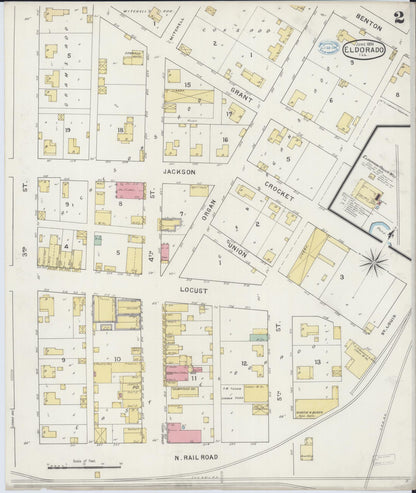 Sanborn Fire Insurance Map from Eldorado, Saline County, Illinois (1894), Sheet #0002 - Complete Map Set gallery image, historic Sanborn map, vintage wall art, Illinois Illinois