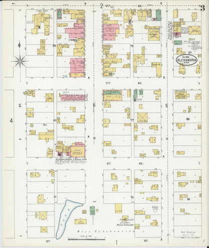Sanborn Fire Insurance Map from Alexandria, Douglas County, Minnesota (1899), Sheet #0003 - Complete Map Set gallery image, historic Sanborn map, vintage wall art, Minnesota Minnesota