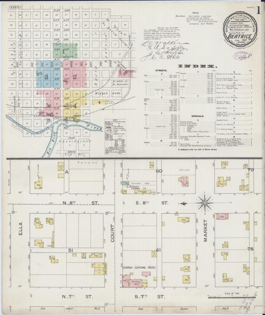 Sanborn Fire Insurance Map from Beatrice, Gage County, Nebraska. (1887) – Historic Sanborn Fire Insurance Map Print