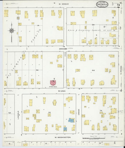 Sanborn Fire Insurance Map from Greenville, Montcalm County, Michigan (1918), Sheet #0002 - Complete Map Set gallery image, historic Sanborn map, vintage wall art, Michigan Michigan
