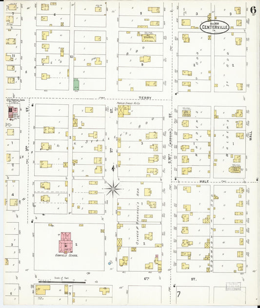 Sanborn Fire Insurance Map from Centerville, Appanoose County, Iowa (1898), Sheet #0006 - Historic Sanborn Fire Insurance Map Print, vintage old map wall art