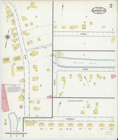 Sanborn Fire Insurance Map from Central Village, Windham County, Connecticut (1917), Sheet #0002 - Complete Map Set gallery image, historic Sanborn map, vintage wall art, Connecticut Connecticut