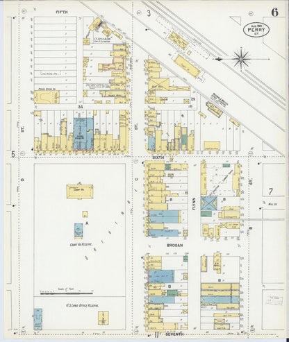Sanborn Fire Insurance Map from Perry, Noble County, Oklahoma (1901), Sheet #0006 - Complete Map Set gallery image, historic Sanborn map, vintage wall art, Oklahoma Oklahoma