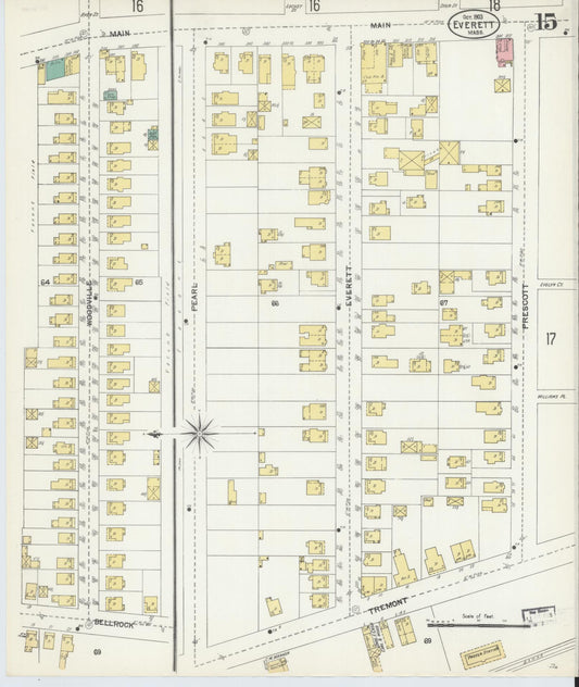 Sanborn Fire Insurance Map from Everett, Middlesex County, Massachusetts (1903), Sheet #0015 - Historic Sanborn Fire Insurance Map Print, vintage old map wall art, antique decor, genealogy gift, Massachusetts Massachusetts map