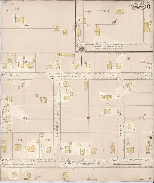 Sanborn Fire Insurance Map from Gresham, Multnomah County, Oregon (1941), Sheet #0006 - Historic Sanborn Fire Insurance Map Print, vintage old map wall art, antique decor, genealogy gift, Oregon Oregon map