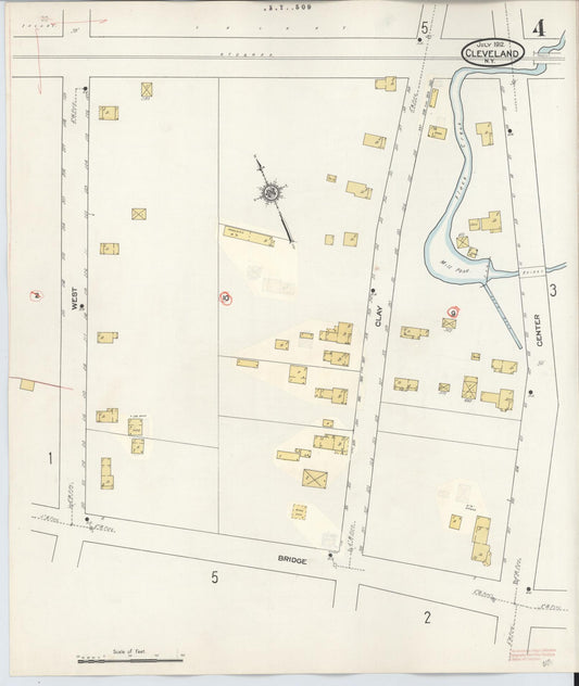 Sanborn Fire Insurance Map from Cleveland, Oswego County, New York (1936), Sheet #0004 - Historic Sanborn Fire Insurance Map Print, vintage old map wall art, antique decor, genealogy gift, New York New York map