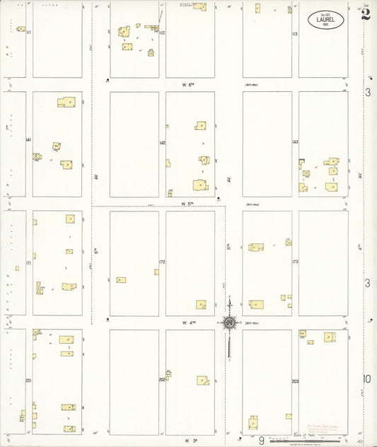Sanborn Fire Insurance Map from Laurel, Yellowstone County, Montana (1920), Sheet #0002 - Historic Sanborn Fire Insurance Map Print, vintage old map wall art, antique decor, genealogy gift, Montana Montana map