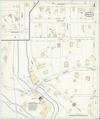 Sanborn Fire Insurance Map from Marion, Smyth County, Virginia (1913), Sheet #0004 - Complete Map Set gallery image, historic Sanborn map, vintage wall art, Virginia Virginia