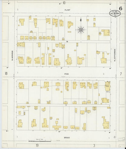 Sanborn Fire Insurance Map from Albany, Dougherty County, Georgia (1905), Sheet #0006 - Complete Map Set gallery image, historic Sanborn map, vintage wall art, Georgia Georgia