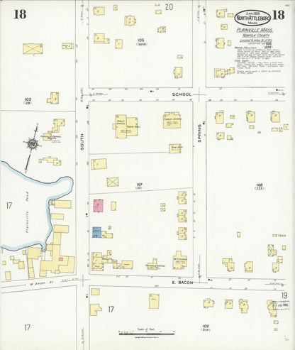Sanborn Fire Insurance Map from North Attleborough, Bristol County, Massachusetts (1924), Sheet #0018 - Complete Map Set gallery image, historic Sanborn map, vintage wall art, Massachusetts Massachusetts